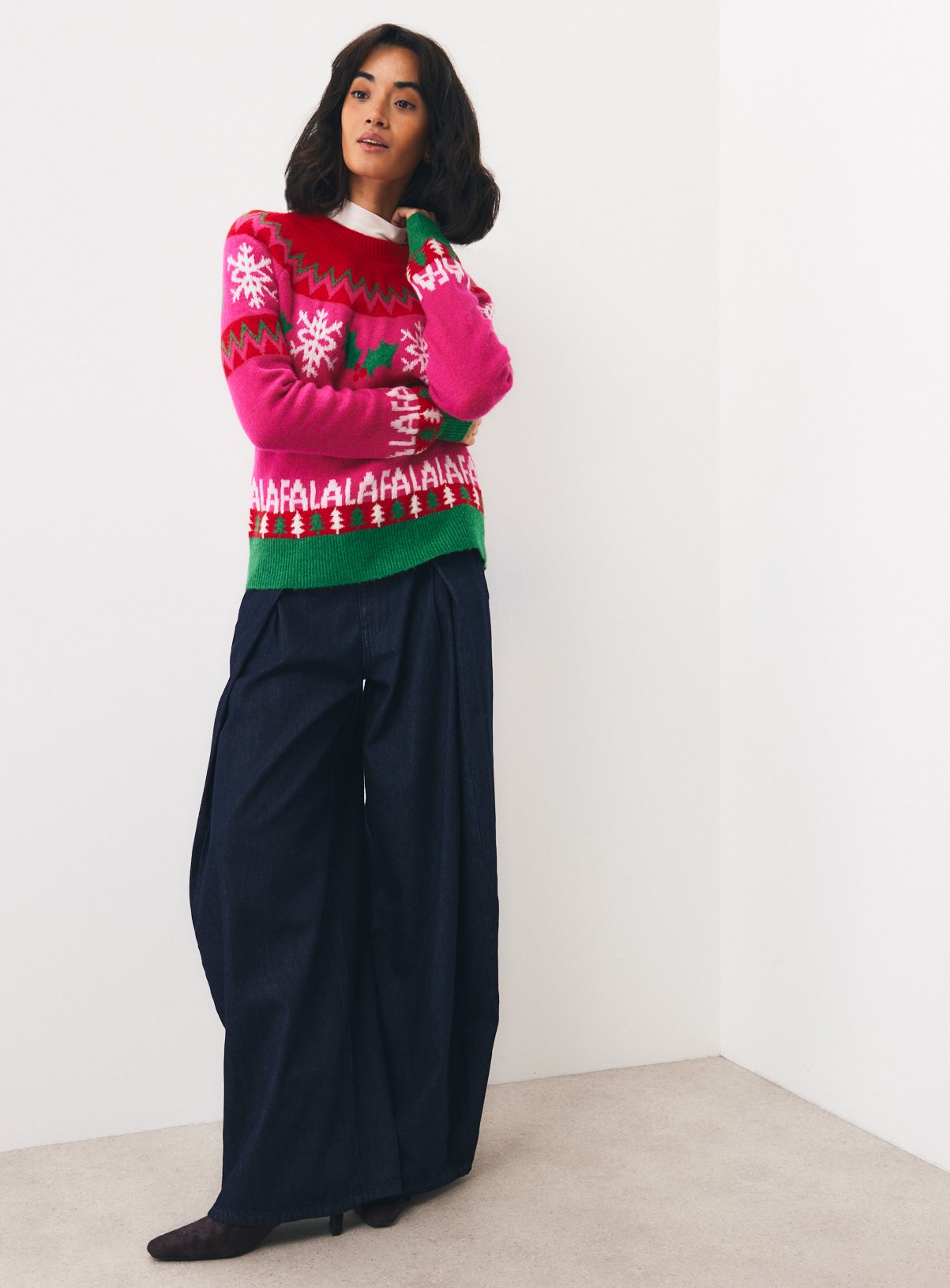 Family Matching Women's Fa La La Fairisle Yoke Jumper S - Image 3 thumbnail
